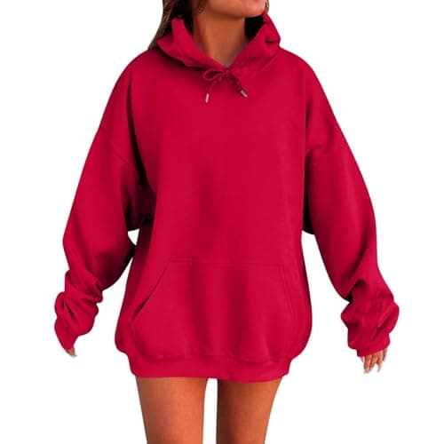 Cute Women's 2024 Oversized Christmas Sweatshirt with Pocket