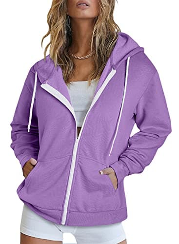 Women's Full Zip Hoodie Sweatshirt Coat with Pockets