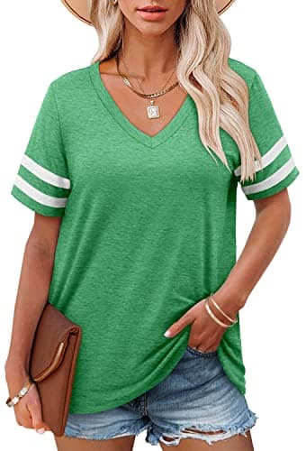 Angerella Women's Casual V-Neck Summer Tunic Tops