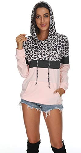 Barlver Women's Casual Color Block Long Sleeve Hoodies with Pocket