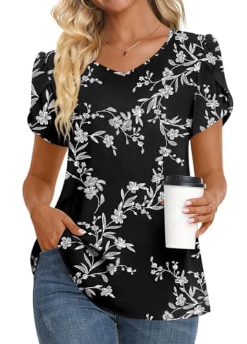 Womens Summer V Neck Chiffon Tunic Tops M-3XL