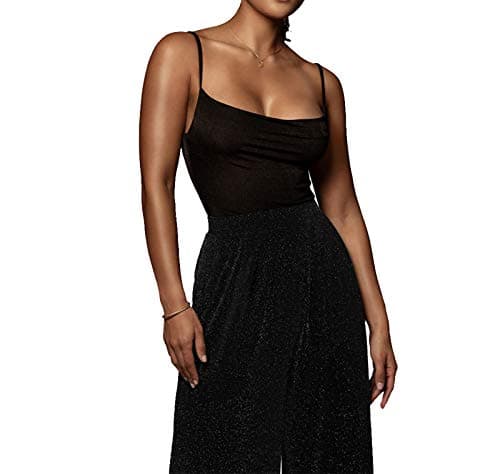 GUOLEZEEV Women's High Elastic Waist Wide Leg Palazzo Casual Trouser