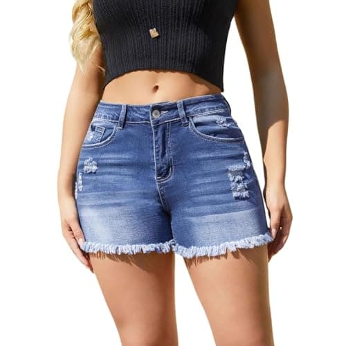 Trendy Ripped Denim Shorts for Women Summer Beach Fashion