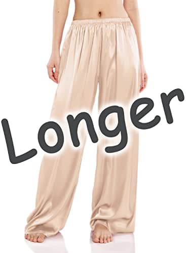Wantschun Women's Wide Leg Satin Silk Pajama Pants