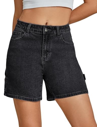 Luvamia High-Waisted Trendy Casual Denim Jorts for Women Cutoff Shorts with Pockets