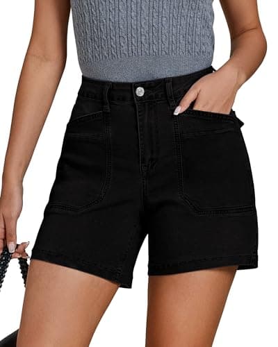 Luvamia Jean Shorts for Women Casual Summer Jorts Trendy Mid Rise Cut Off Denim Shorts with Pockets