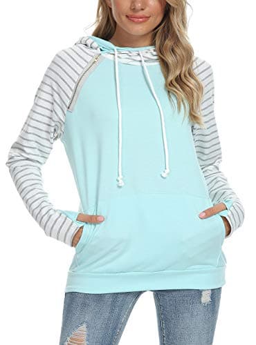 Women's Casual Hooded Sweatshirt with Pockets by Barlver