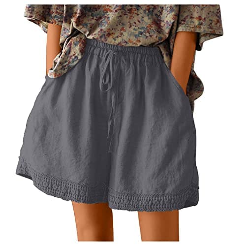 Yxzogd Women's Stretch Linen Bermuda Shorts for Summer Casual Wear