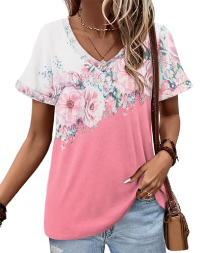Angerella Women's Loose Fit Summer Short Sleeve Tops