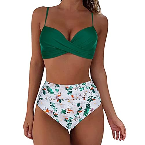 Women's Vintage Polka Dot High Waisted Swimsuit Set