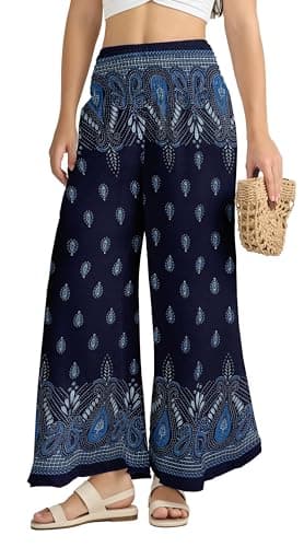 Joob Joob Flowy Women's Wide Leg Boho Harem Pants with Pockets