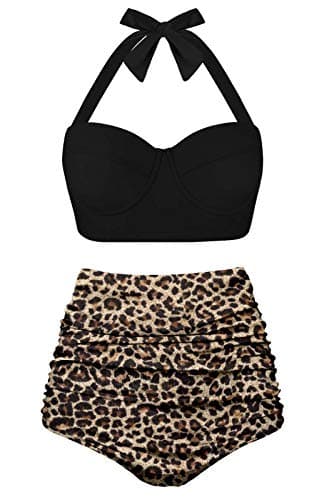 Vintage Polka Dot High Waisted Bikini Set for Women