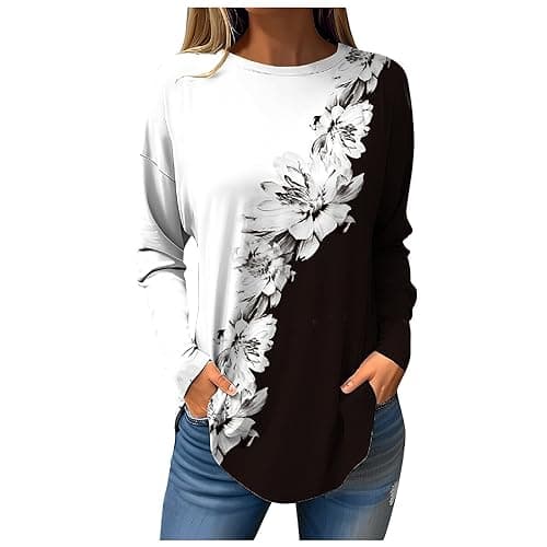 Shusuen 2024 Casual Crewneck Printed Tops for Women