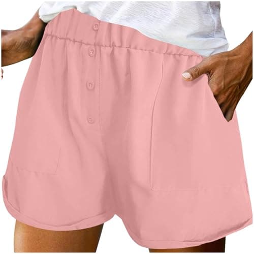 Plus Size High Waist Casual Shorts with Pockets for WomenComfortable Jogger Pants