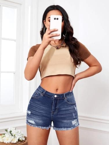 BIUDI FOX High-Waist Ripped Stretch Skinny Jean for Plus Size Women