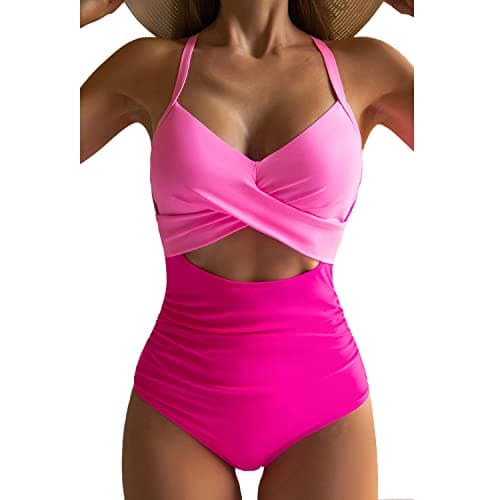 Women's Tummy Control One Piece Swimsuit with Cutout Detail