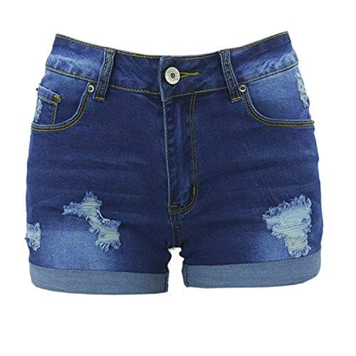 Tulucky Junior Ripped Denim Shorts Mid Waist Jeans