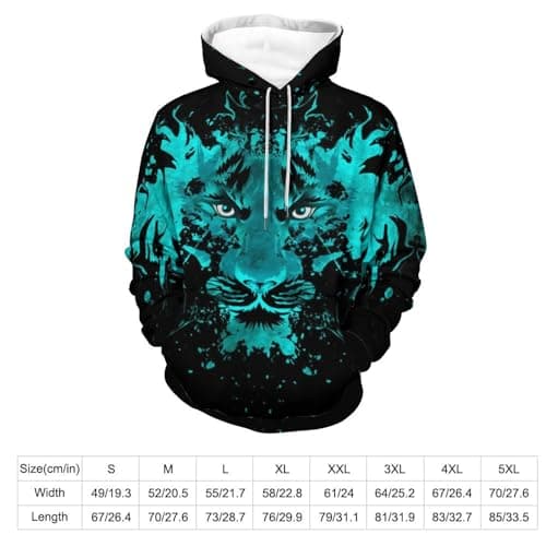 Anger Tiger Hoodies for Men 3D Print Pullover Sweatshirt