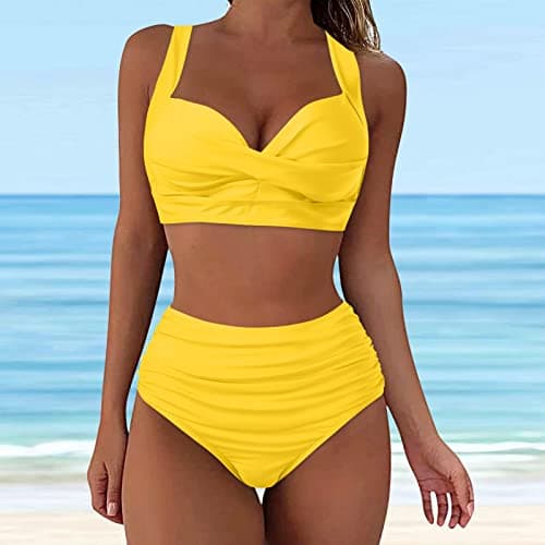 Women's Vintage Polka Dot High Waisted Swimsuit Set