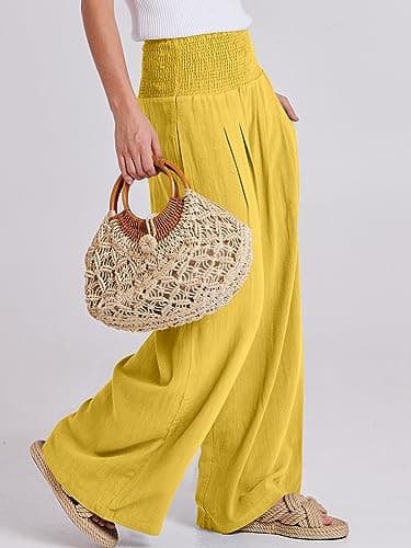 ANRABESS Women Linen Palazzo Pants