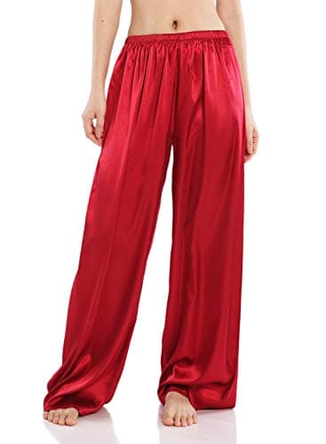 Wantschun Women's Wide Leg Satin Silk Pajama Pants