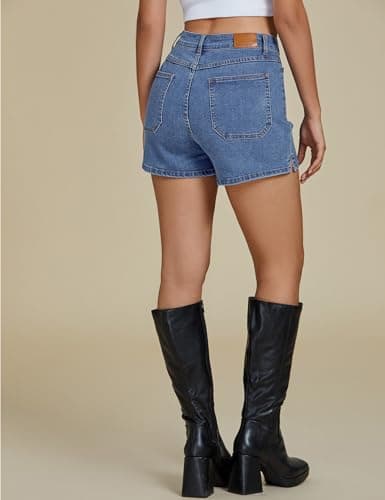 Luvamia Women's High-Waisted Casual Stretch Denim Shorts