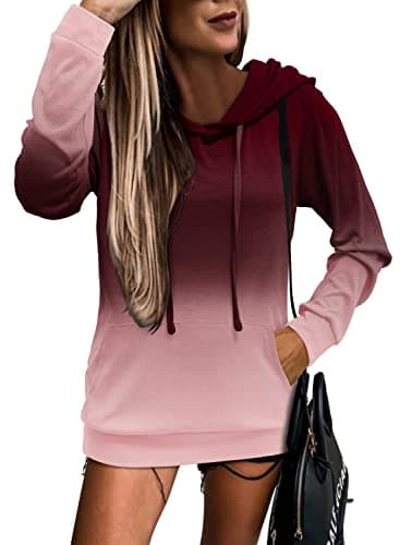 Women's Casual Tie Dye & Floral Print Hoodie Sweatshirt