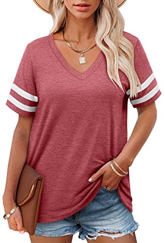 Angerella Women's Casual V-Neck Summer Tunic Tops