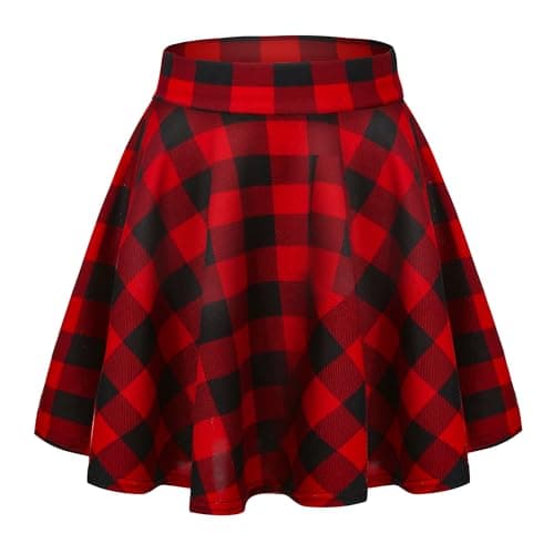 EXCHIC Women's Stretchy Flared Mini Skater Skirt