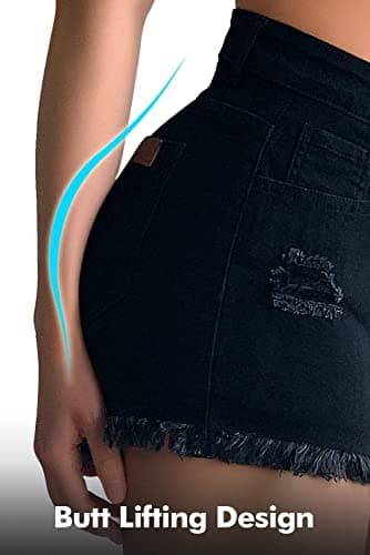 Rosswear Women's Mid Rise Ripped Frayed Casual Jeans Shorts
