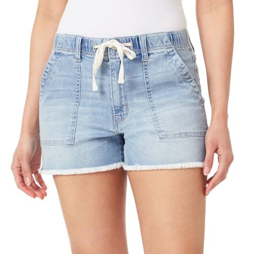 WallFlower Women's Insta Stretch Denim Jogger Shorts Juniors Mid-Rise