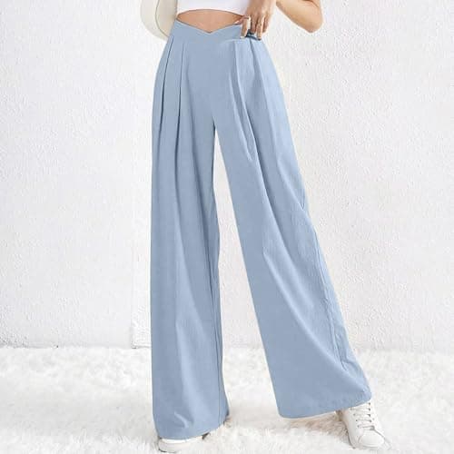 Yxzogd Women's Summer High Waisted Pleated Palazzo Pants