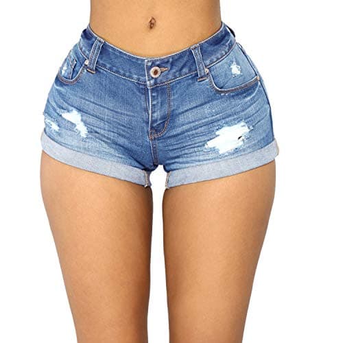 Tulucky Junior Ripped Denim Shorts Mid Waist Jeans