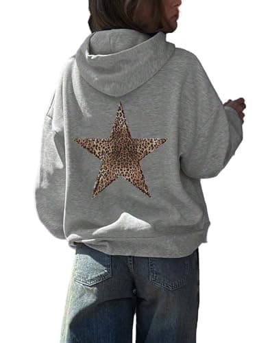 Cheetah Star Print Hoodie Sweatshirt for Women