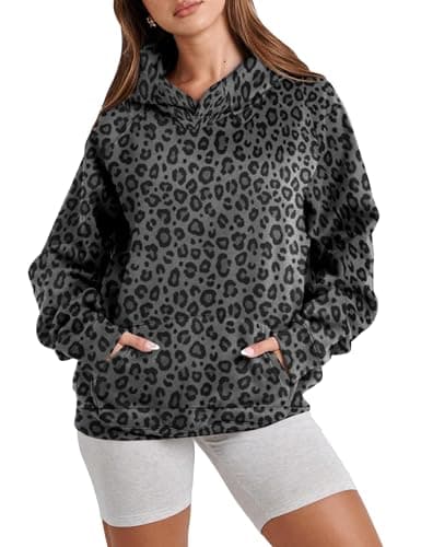 Ythomm Women's Cheetah Print Hoodie Sweatshirt with Pocket