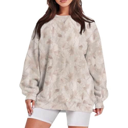 GOFULY Oversized Camo Pullover Sweatshirt for Women