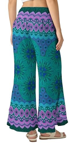 Joob Joob Flowy Women's Wide Leg Boho Harem Pants with Pockets