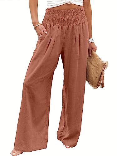 ANRABESS Women Linen Palazzo Pants