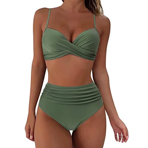 Women's Vintage Polka Dot High Waisted Swimsuit Set