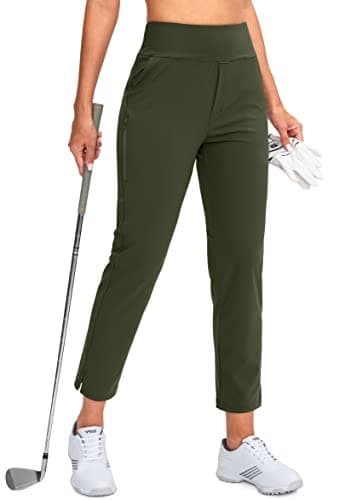 YYV Women's Stretch High Waist Ankle Pants with Pockets for Golf & Casual Business Travel