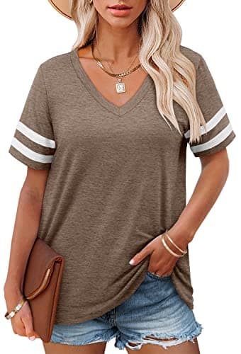Angerella Women's Casual V-Neck Summer Tunic Tops