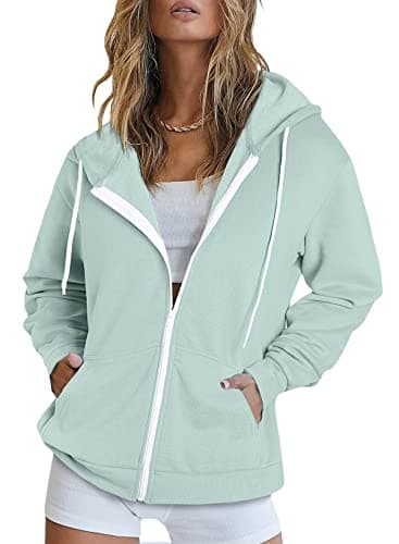 Women's Full Zip Hoodie Sweatshirt Coat with Pockets