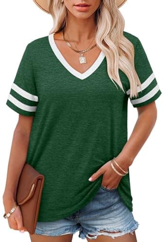 Angerella Women's Casual V-Neck Summer Tunic Tops