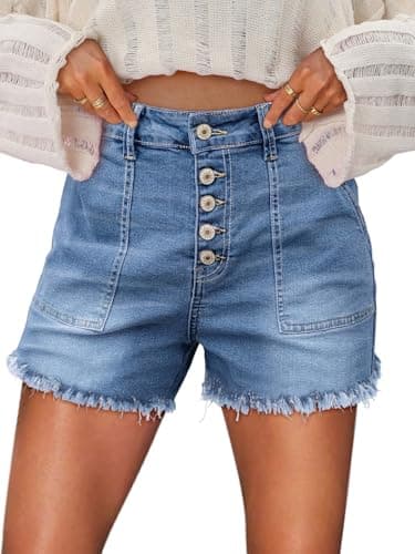 KISSMODA High-Waisted Ripped Denim Shorts for Women