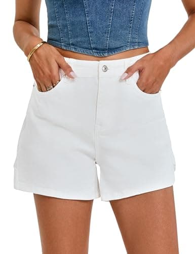Luvamia Women's Trendy High Waisted Denim Shorts