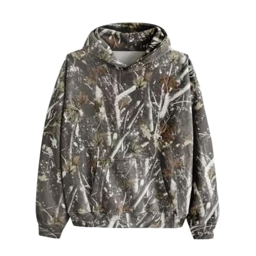 Stylish Maple Leaf Printed Camo Hoodie for Women