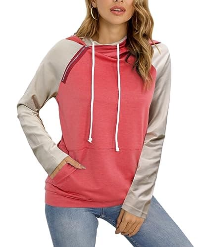 Women's Casual Hooded Sweatshirt with Pockets by Barlver