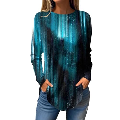 Shusuen 2024 Casual Crewneck Printed Tops for Women