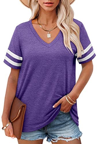 Angerella Women's Casual V-Neck Summer Tunic Tops