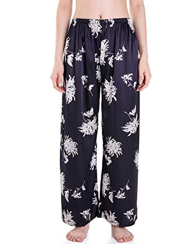 Wantschun Women's Wide Leg Satin Silk Pajama Pants